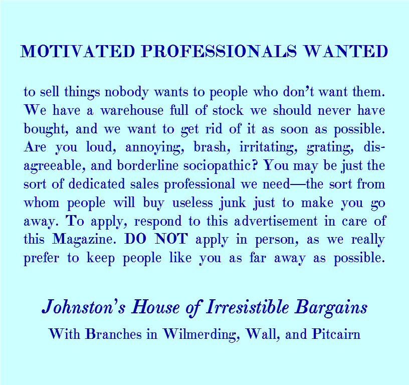 motivated professionals wanted irresistible bargains
