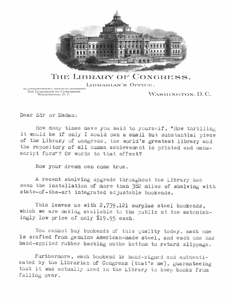 A Message from the Librarian of Congress 1
