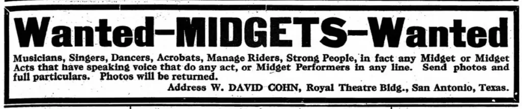 Wanted—midgets