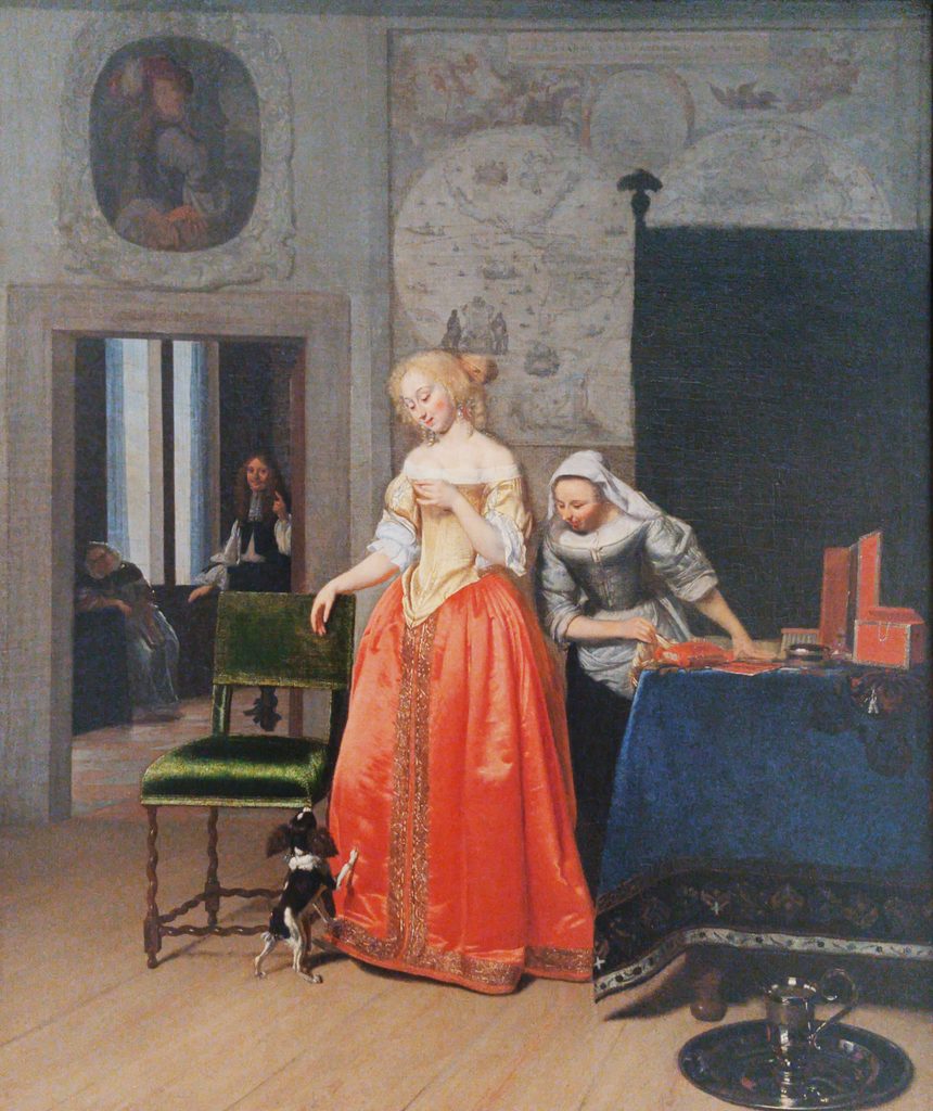 Lady with Servant and Dog